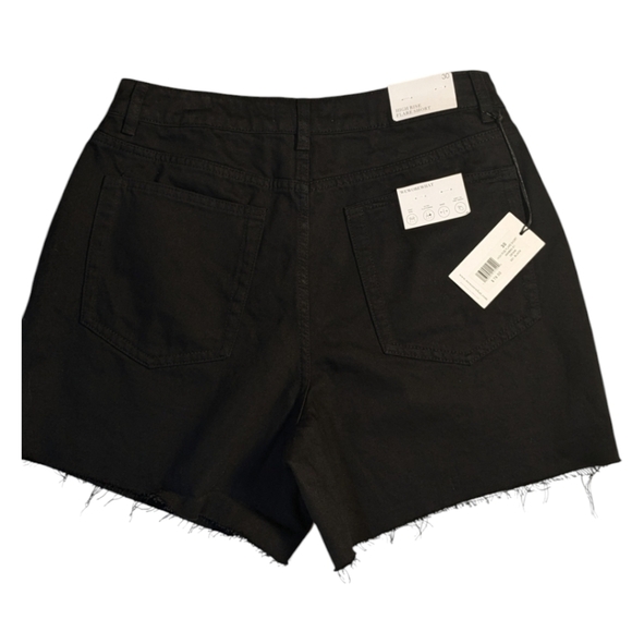 WeWoreWhat Raw Edge Hi Rise Flare Shorts Black Denim from Saks SZ 30 New w/tags - Picture 5 of 9